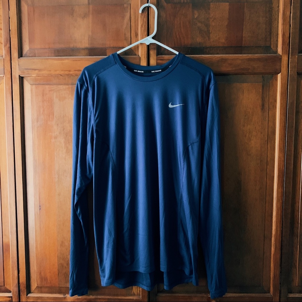 Nike Running long-sleeve slim-fit navy- large